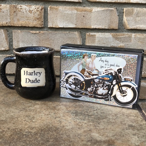 Hallmark & Muddy Water Pottery Other - 🆕 Harley Davidson Mug & Card Gift Set